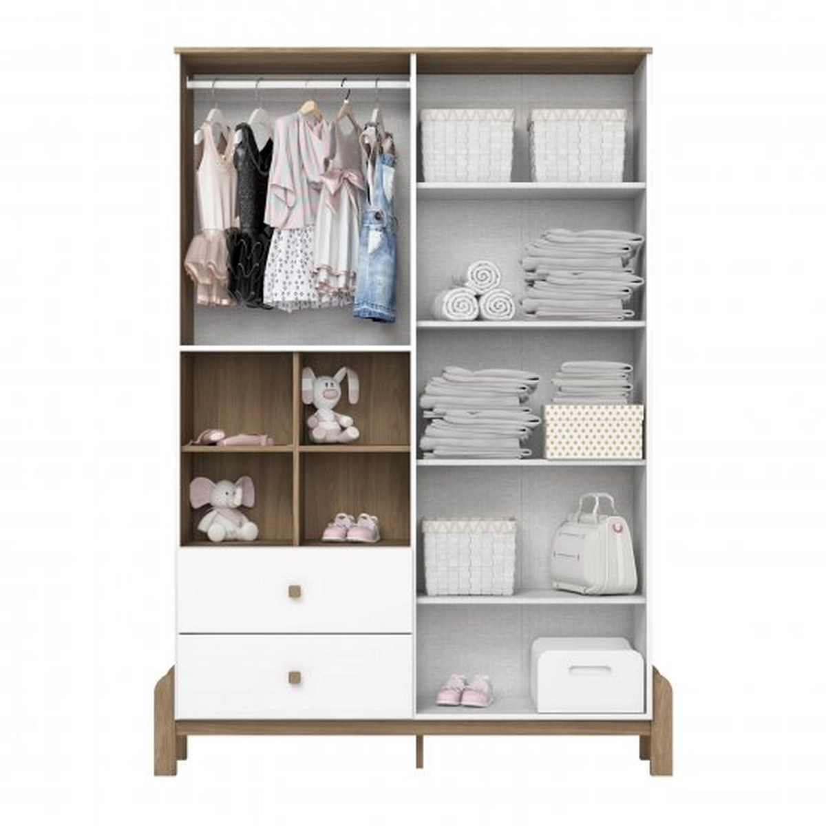 Guarda Roupa Ternura Com 4 Portas E 2 Gavetas Henn