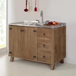 Balcao Decorine Rustico 1,20 P Pia 2Pts 3Gav
