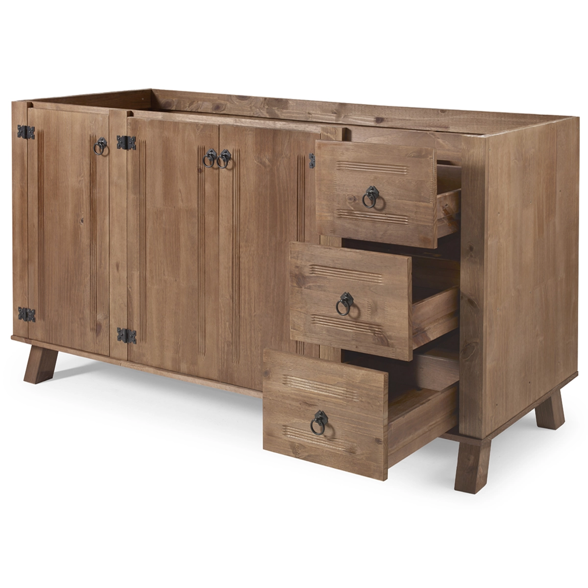 Balcao Decorine Rustico 1,60 P Pia 3Pts 3Gav
