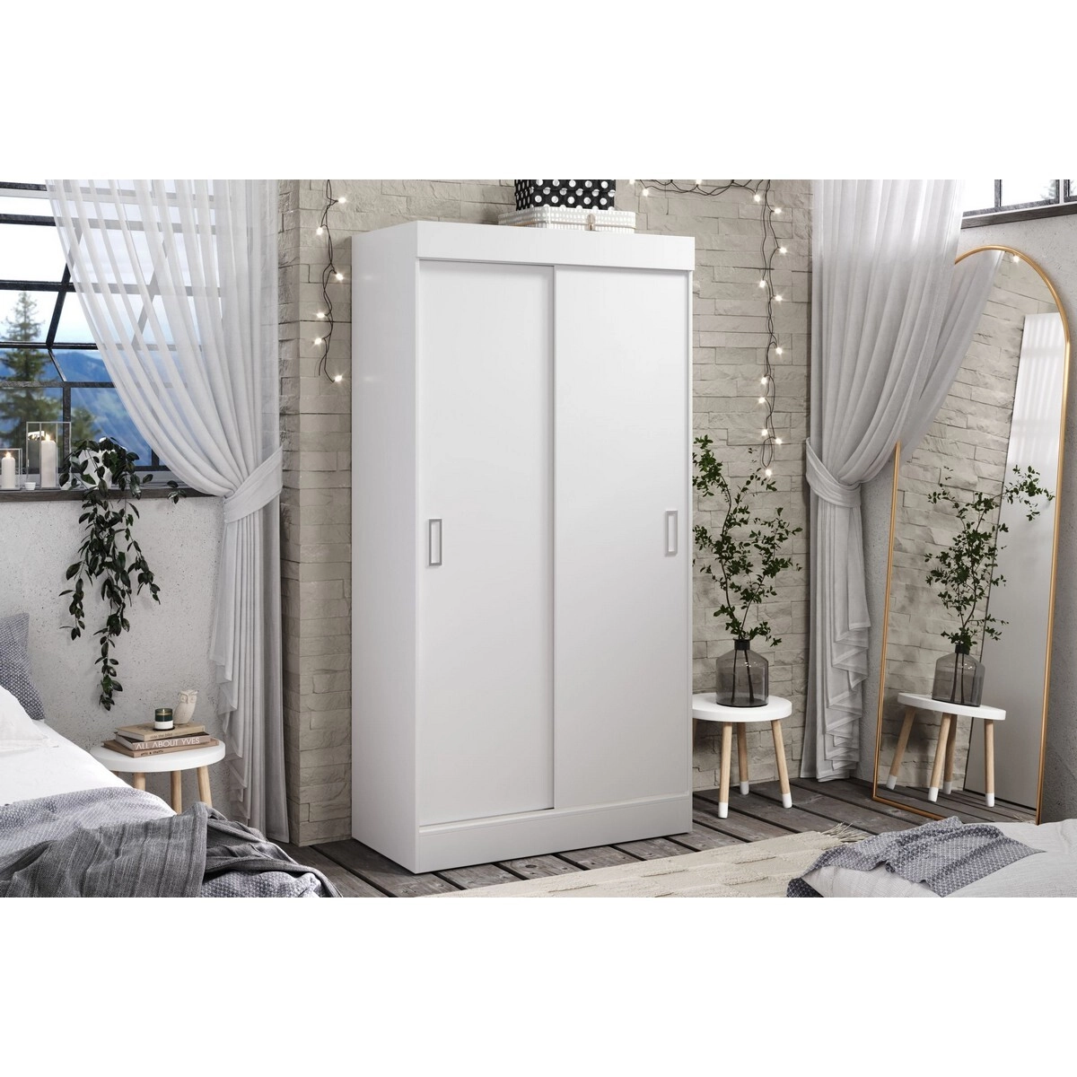 Guarda Roupa Tokio 2 Portas De Correr  Branco Moveis Curitibanos
