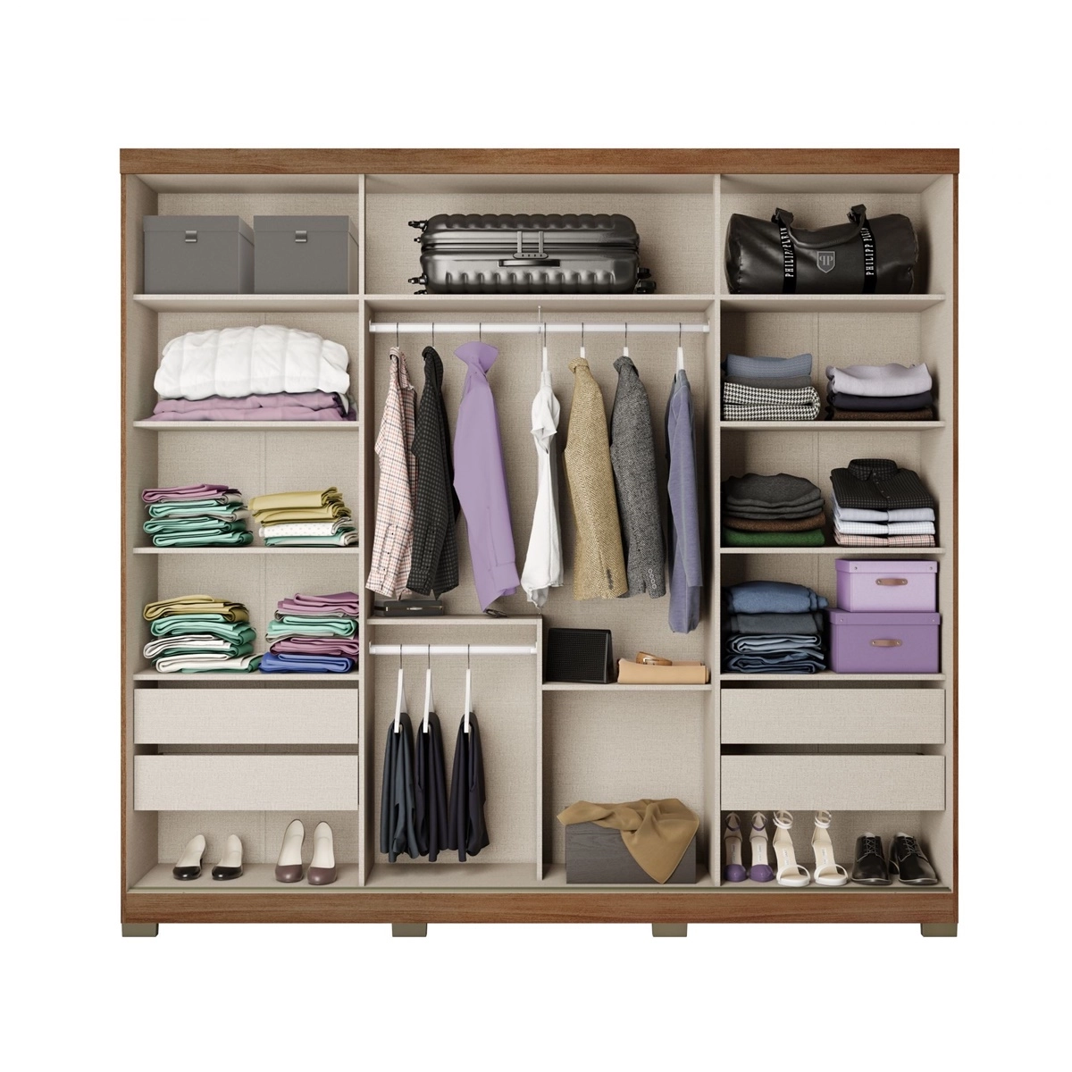 Guarda Roupa Carraro Magnum 1175 2,24X2,37 Freijo Avel