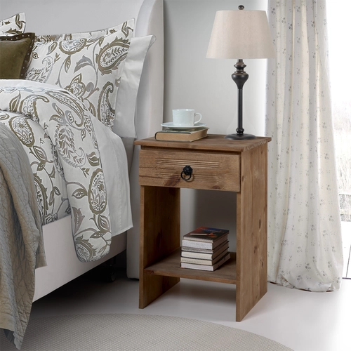 Mesa Cabeceira Decorine Rustico 1 Gaveta
