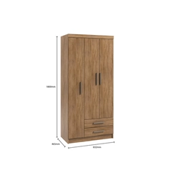 Guarda Roupa Qatar 3 Portas2 Gavetas Amêndoa  Móveis Curitibanos
