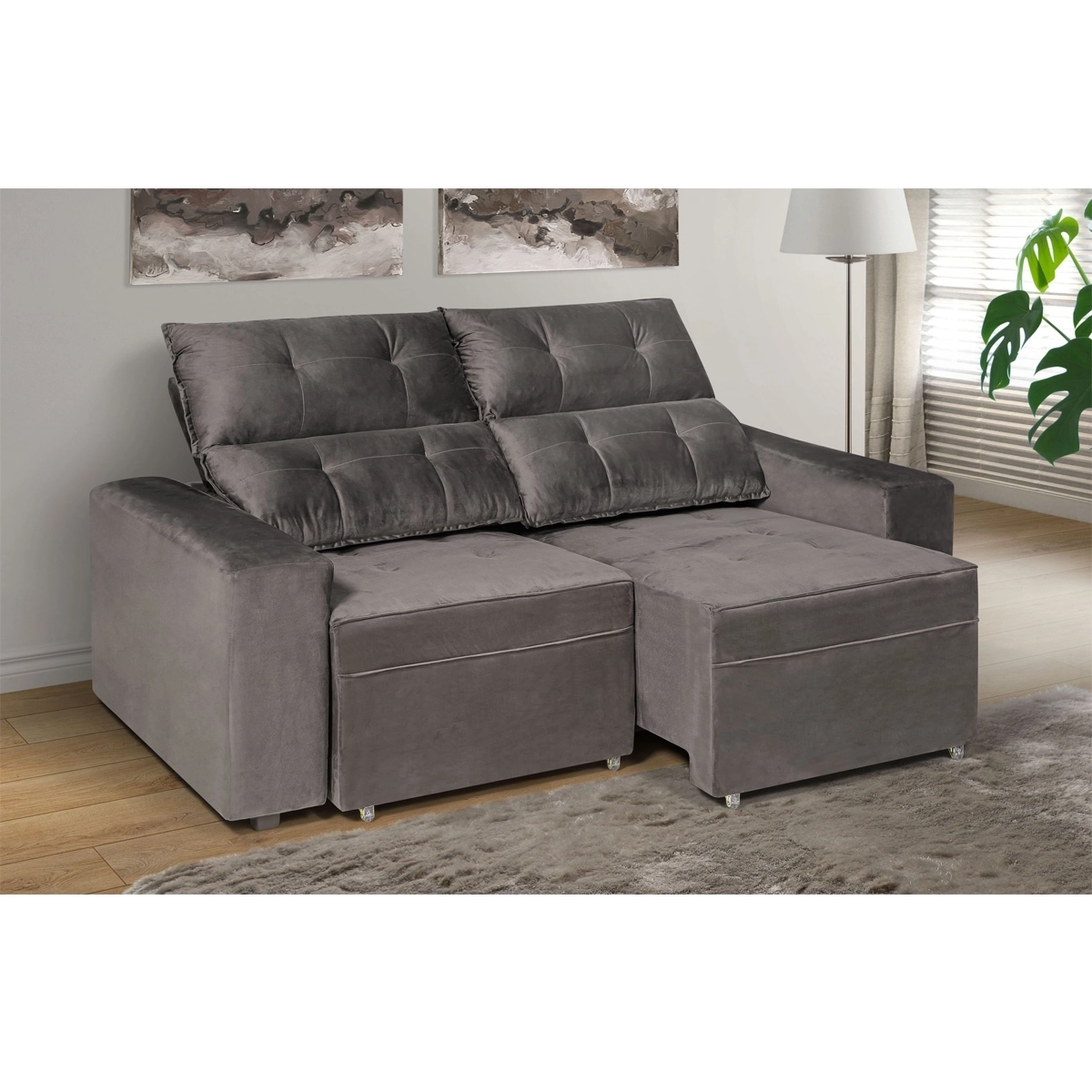 SOFÁ BERFLEX QATAR 1,80 REC CINZA 222254_