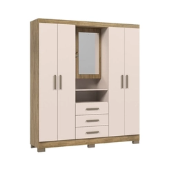 Guarda Roupa Curitibanos Belize 5Pt 3Gv Amendoaoff White