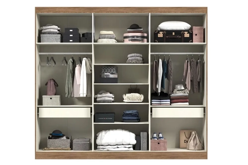 Guarda Roupa Curitibanos Panama 6Pt 2Gv Cespelho - Amendoaoff White