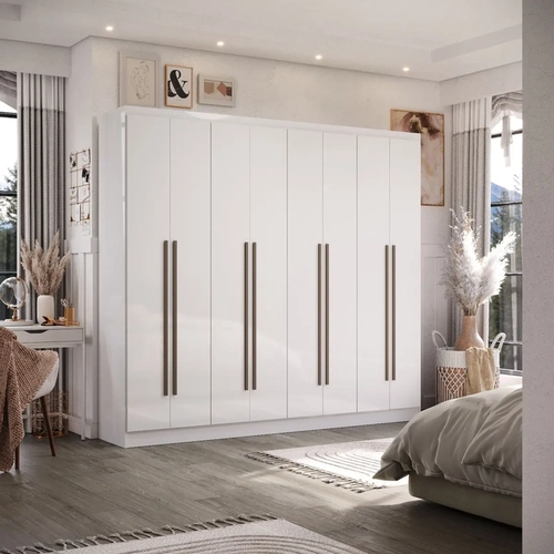 Guarda Roupa Curitibanos Stanley 8Pt 2Gv - Branco