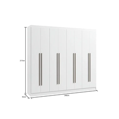 Guarda Roupa Curitibanos Stanley 8Pt 2Gv - Branco