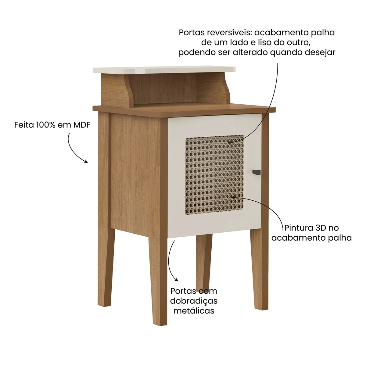 Mesa Apoio Artely Charlotte Cinamomooff White 004677