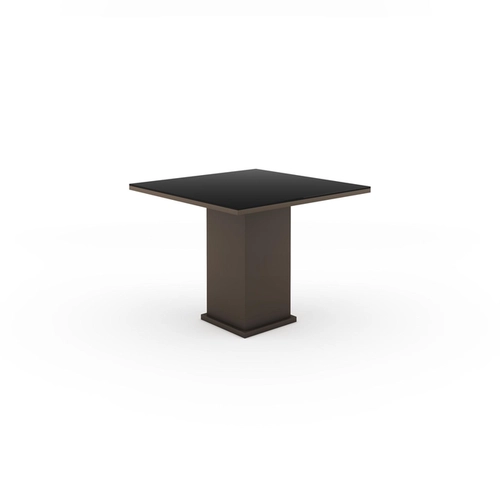 Mesa  Cris Moveis Onix 1.00X1.00 Vidro Temp. Preto