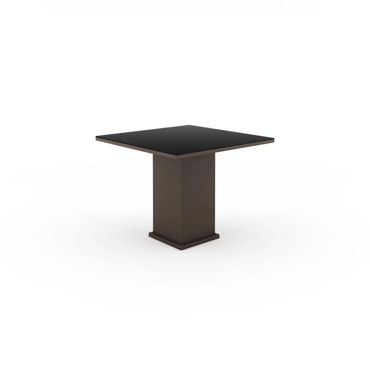 Mesa  Cris Moveis Onix 1.00X1.00 Vidro Temp. Preto