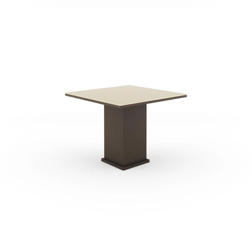 Mesa Cris Moveis Onix 1.00X1.00 Vidro Temperado Fendi Saia