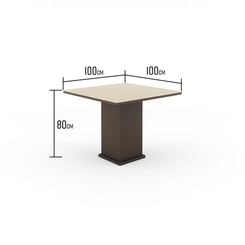 Mesa Cris Moveis Onix 1.00X1.00 Vidro Temperado Fendi Saia