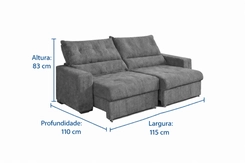 Sofá Berflex Bali 2,30 - Cinza