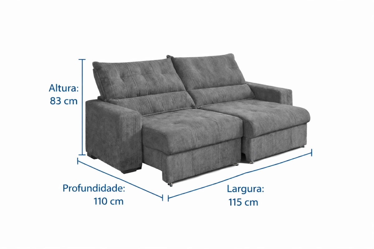 Sofá Berflex Bali 2,30 - Cinza