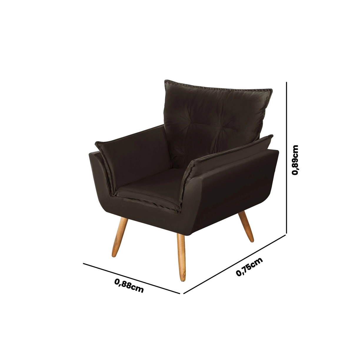 Poltrona Requinte Anna Boucle Marrom