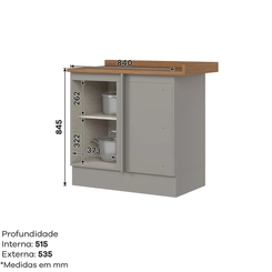 Balcao Cto Reto Henn Americana C361-131 Cznat