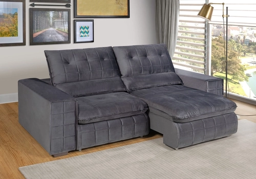 Sofá Berflex Barcelona 2,20 - Cinza
