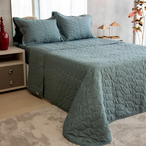 Cobre Leito Casal 3Pcs Bella Twist Chumbo