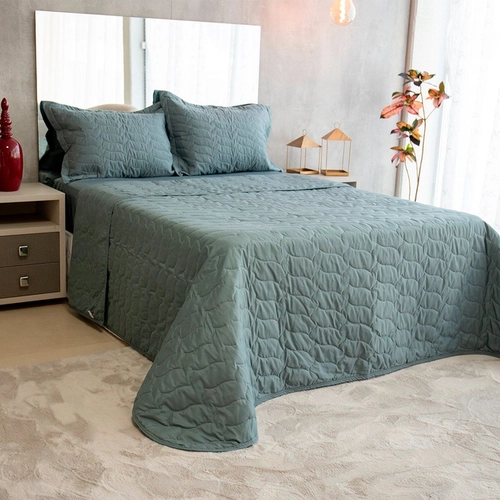 Cobre Leito Casal 3Pcs Bella Twist Chumbo