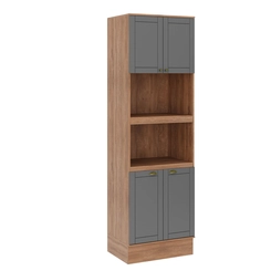 Cozinha Modular Carraro Bella 10 Portas e 3 Gavetas Nogal