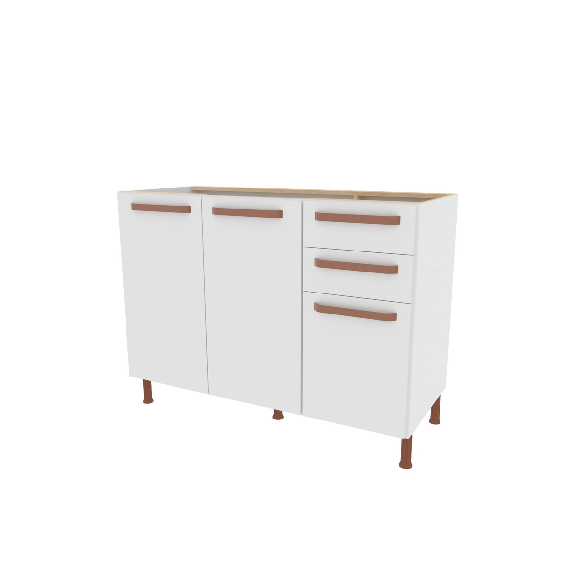 Cozinha Modular Indekes Gold 4 Peças Branco