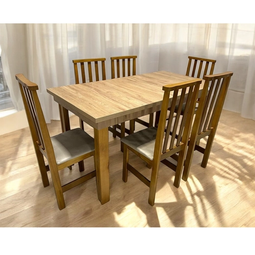Conjunto de Mesa S&A Zafira com 6 Cadeiras