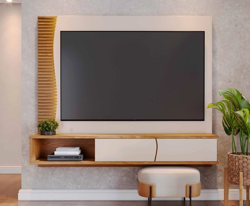 Painel Colibri Egeu 179Cm Tv Ate 65 Off White Matte Freijo
