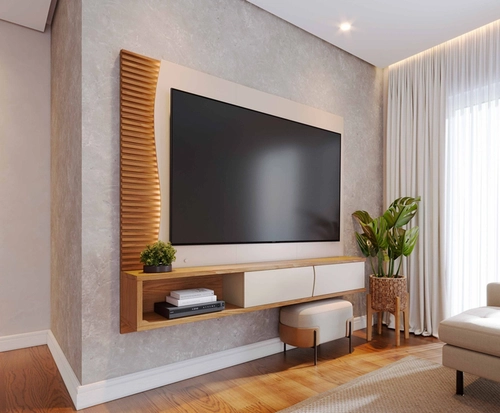 Painel Colibri Egeu 179Cm Tv Ate 65 Off White Matte Freijo