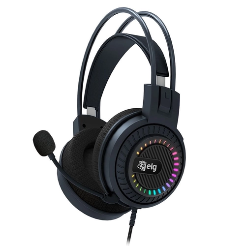 Fone De Ouvido Headset Gamer Elg Mizar 7.1 Rgb Usb Pto