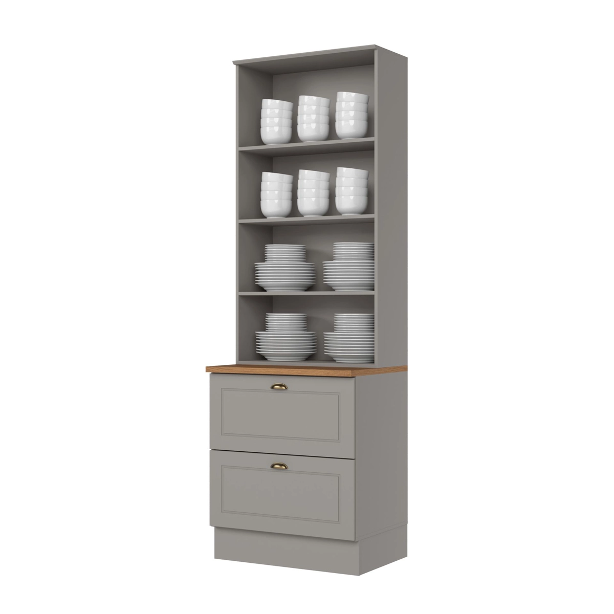 Cozinha Modular Americana Henn 4 Peças Cinza