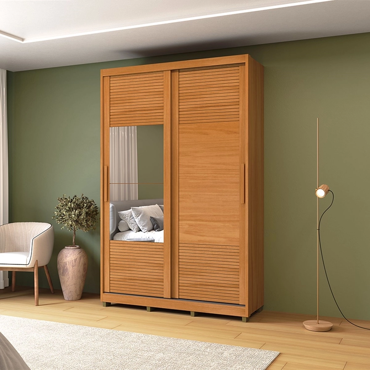 GUARDA ROUPA CASAMIA THALES 2 PORTAS DE CORRER CESPELHO 222834_