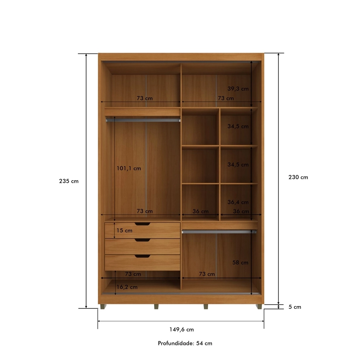 Guarda Roupa Casamia Thales 2 Portas De Correr Cespelho