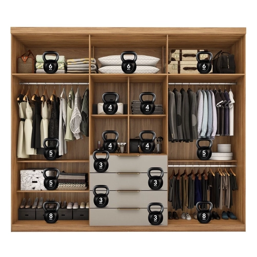 Guarda Roupa Demobile Giardino 6 Portas  Amendolanude