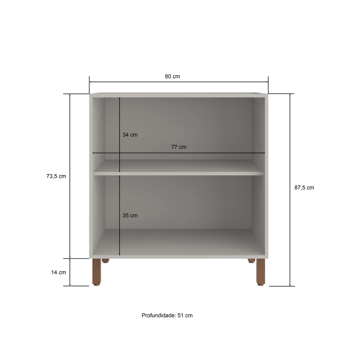 Balcao Casamia Sardenha 80 Cm 2 Portas
