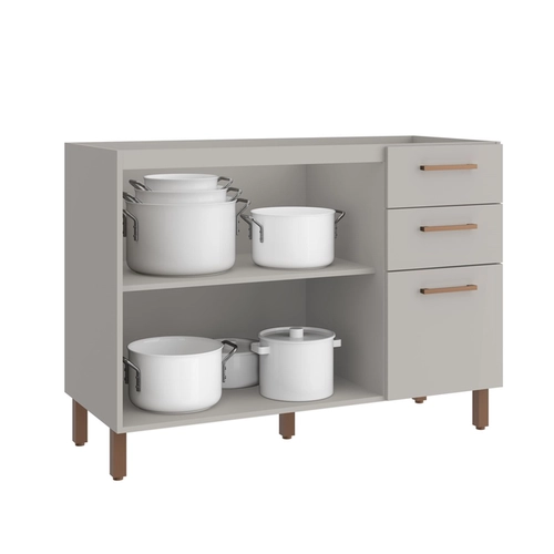 Balcao Casamia Sardenha 120Mm 3 Portas 1 Gaveta