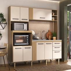 Cozinha Cadorin Grazi New Compacta Freijo Areia 1862X2000