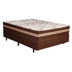 Conjunto Box Canela New Berflex King Size 1,93 X 2,03 X 0,62 Bege/Branco
