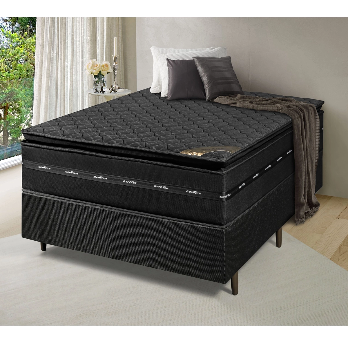 Conjunto Box Berflex Manaus 1,38 X 1,88 X 0,57 Black