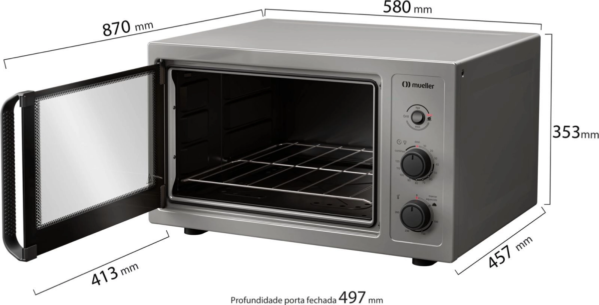 Forno Eletrico Mueller Mfb50B 50L Titanio