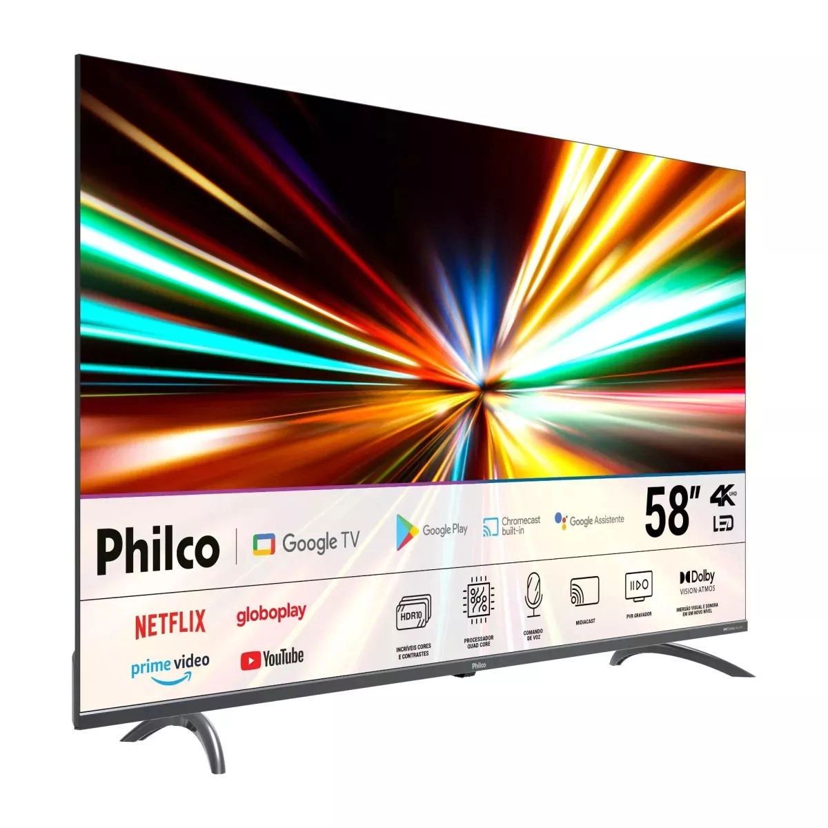 TV PHILCO SMART 58 4K P58KGA GOOGLE PTO - PHILCO