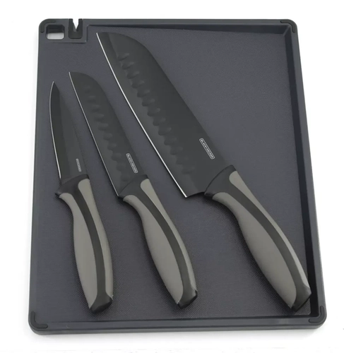 Conjunto Facas E Tabua Black E Decker 4Pcs Revestimento Antiaderente