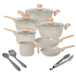 Conj Panela 10Pcs Revest Ceramico Marble Life Light Grey Cz