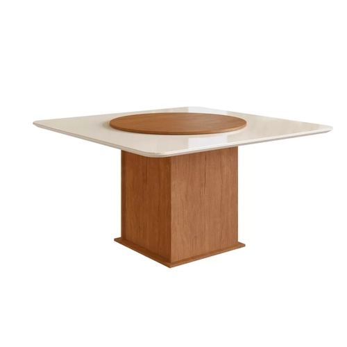 Mesa Zamarchi 130 X 130 Cm Cto Moeda Tpo Vdo Canelaoff White