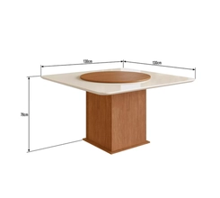 Mesa Zamarchi 130 X 130 Cm Cto Moeda Tpo Vdo Canelaoff White