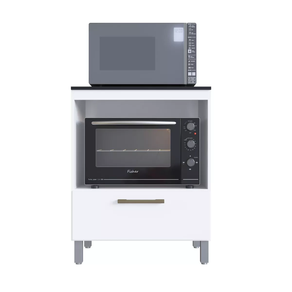 Balcao Cadorin 70 Cooktop E Forno Branco Ctpo