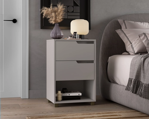 Mesa De Cabeceira Da Vinci 2Gat Cinzacinza 512.0006