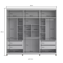 Guarda Roupa Sob Casamia Newton 6Pt Cz Cz Nat 5170003