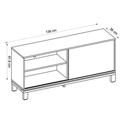 Rack Bancada Caemunn Mondrian 1.36Cm Suedfreijo