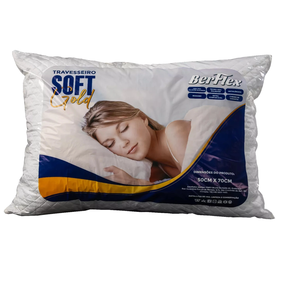 Travesseiro Berflex De Fibra 0,50 X 0,70 - 700G
